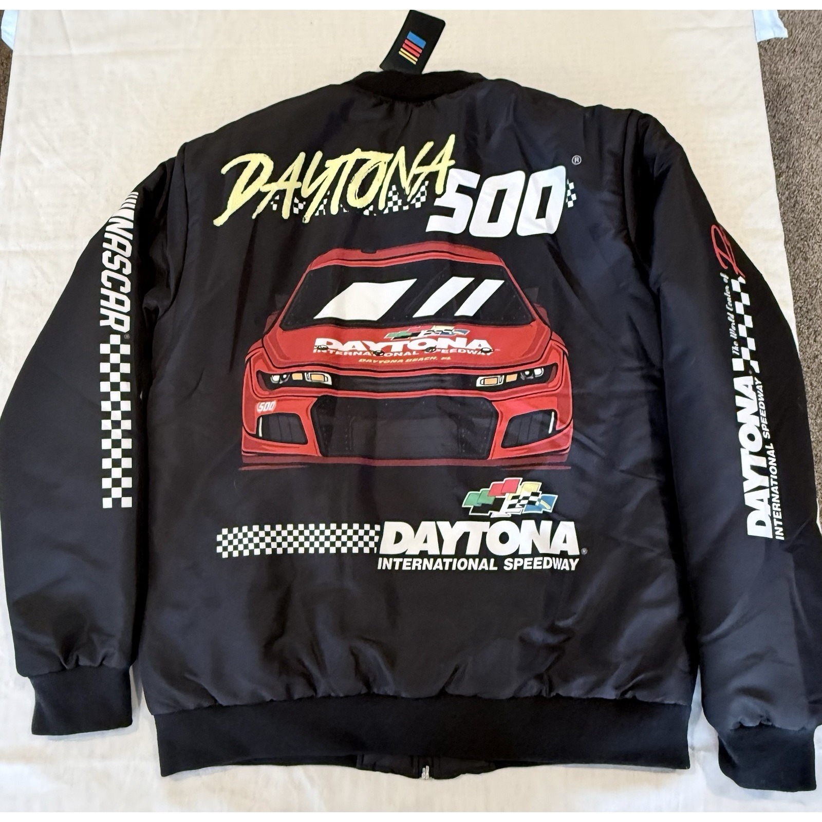 Daytona 500 Nascar Jacket Black Auto Racing Fan Official Apparel Nwt Medium